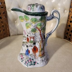 Vintage Hand Painted Japan Geisha Ware Porcelain Chocolate Pot Pitcher Vase